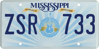 MS license plate ZSR733