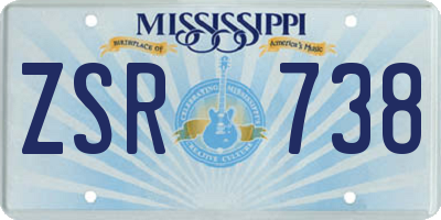 MS license plate ZSR738