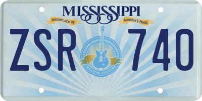 MS license plate ZSR740