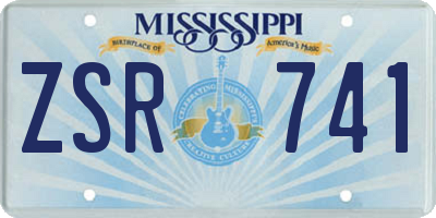 MS license plate ZSR741
