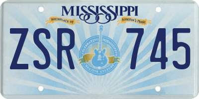 MS license plate ZSR745
