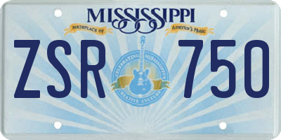 MS license plate ZSR750