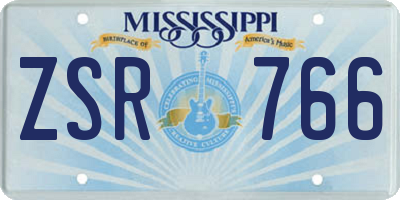 MS license plate ZSR766