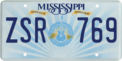 MS license plate ZSR769