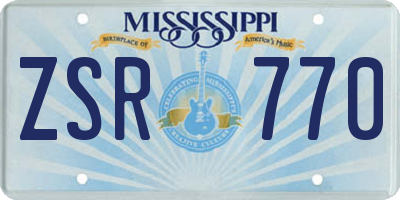 MS license plate ZSR770