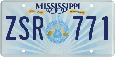 MS license plate ZSR771