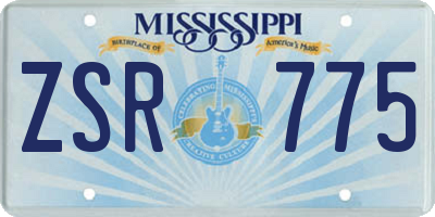 MS license plate ZSR775