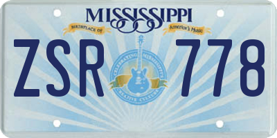 MS license plate ZSR778