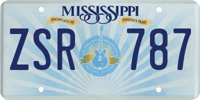 MS license plate ZSR787