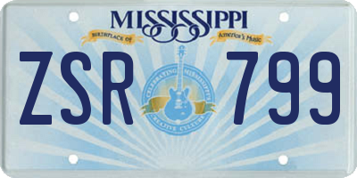 MS license plate ZSR799