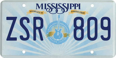 MS license plate ZSR809