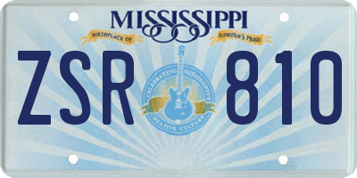 MS license plate ZSR810