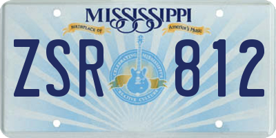 MS license plate ZSR812