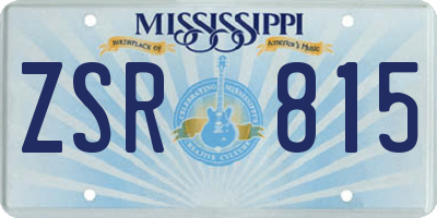 MS license plate ZSR815