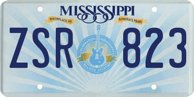 MS license plate ZSR823