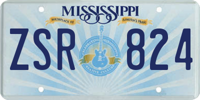 MS license plate ZSR824