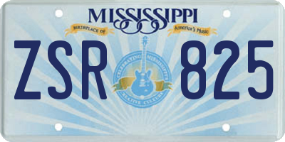 MS license plate ZSR825