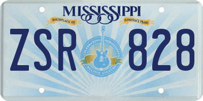 MS license plate ZSR828