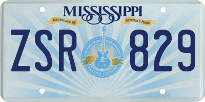 MS license plate ZSR829