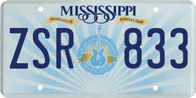 MS license plate ZSR833