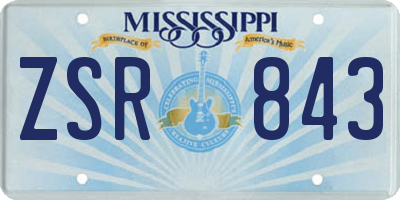 MS license plate ZSR843
