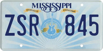 MS license plate ZSR845