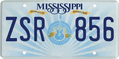 MS license plate ZSR856