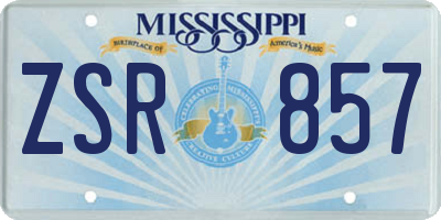 MS license plate ZSR857