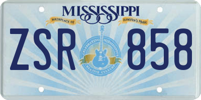 MS license plate ZSR858