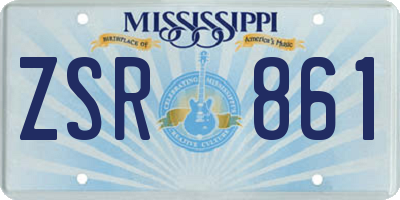 MS license plate ZSR861