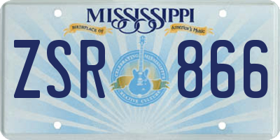 MS license plate ZSR866