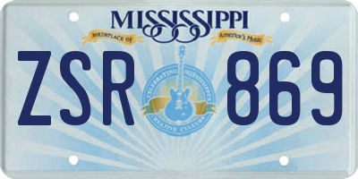 MS license plate ZSR869