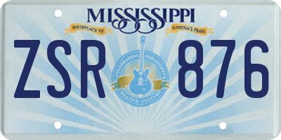 MS license plate ZSR876