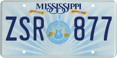 MS license plate ZSR877