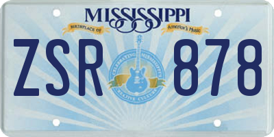MS license plate ZSR878