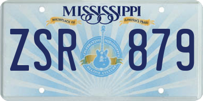 MS license plate ZSR879