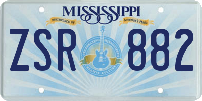 MS license plate ZSR882