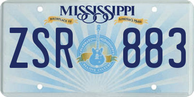 MS license plate ZSR883