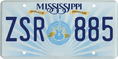 MS license plate ZSR885