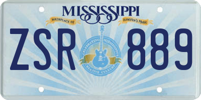 MS license plate ZSR889