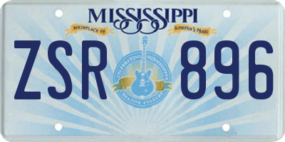 MS license plate ZSR896