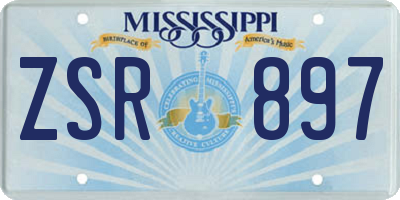 MS license plate ZSR897