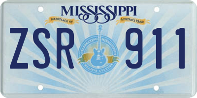 MS license plate ZSR911