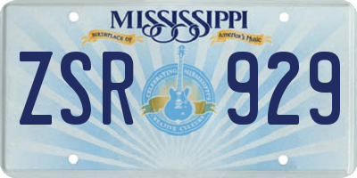 MS license plate ZSR929