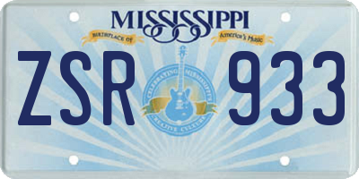 MS license plate ZSR933