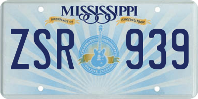 MS license plate ZSR939
