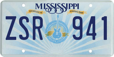 MS license plate ZSR941