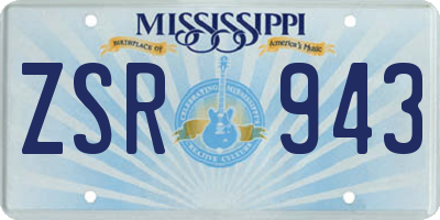 MS license plate ZSR943