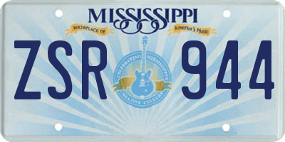 MS license plate ZSR944
