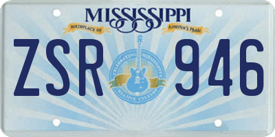 MS license plate ZSR946